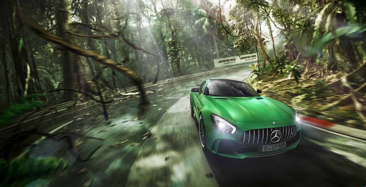 Green Mercedes Benz AMG GT R