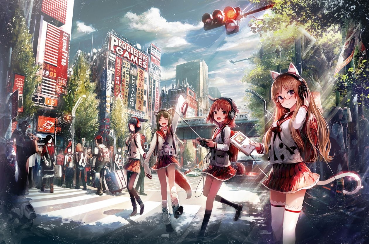 Anime Girls Going To School