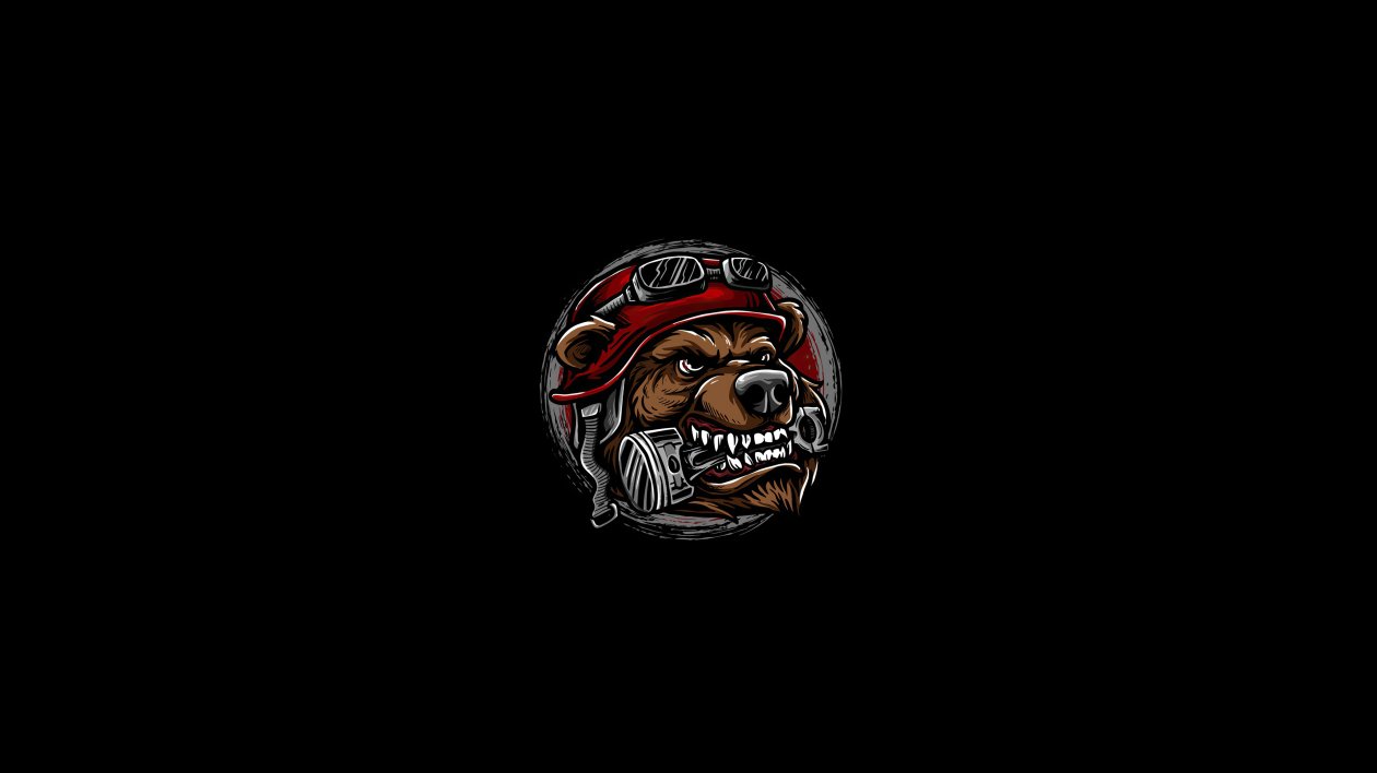 Bear Minimal Logo 4k