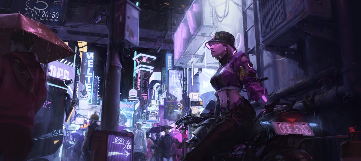 Cyber Girl In Cyber City 4k