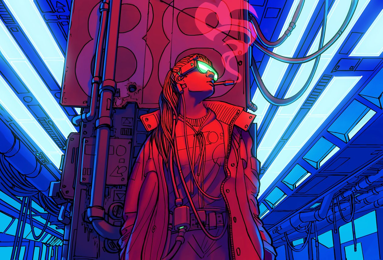 Cyberpunk Smoking Girl 4k