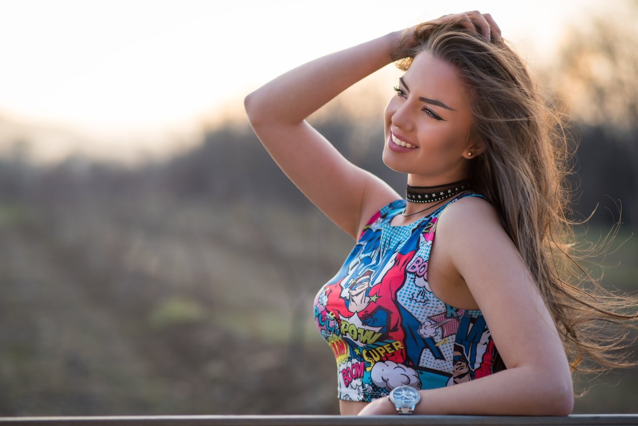 Smiling Girl Hands In Hair 5k