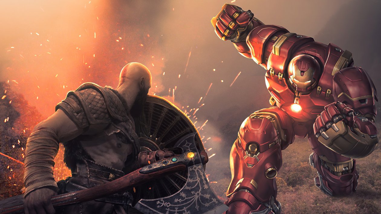 Hulkbuster Vs Kratos 4k