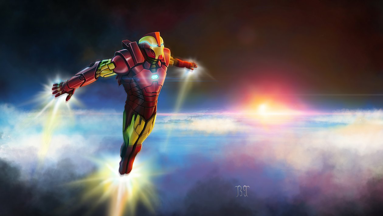 Iron Man Above Earth