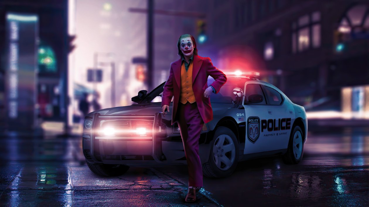 Joker Police Car 4k