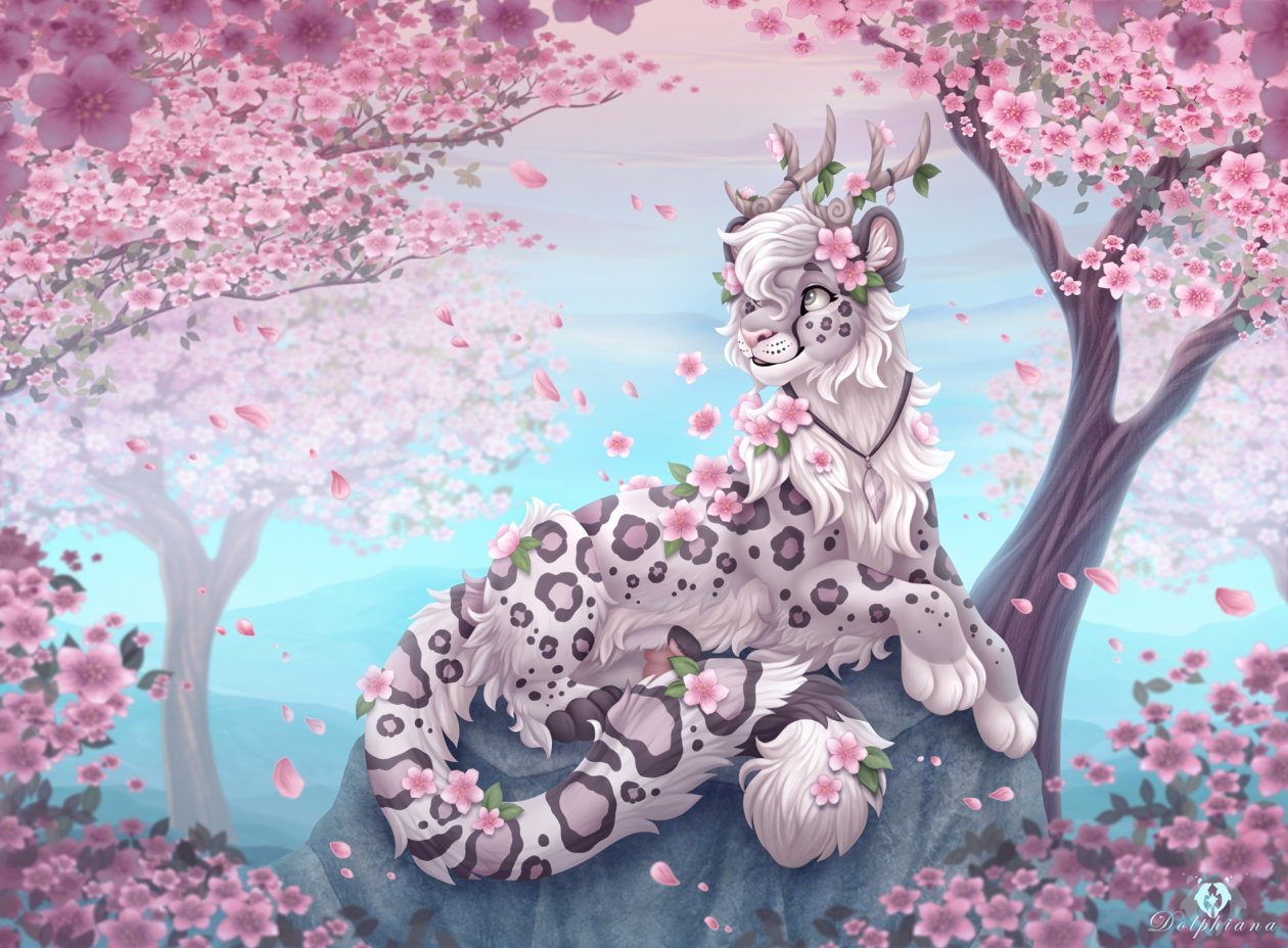 Cherry Blossoms Leopard