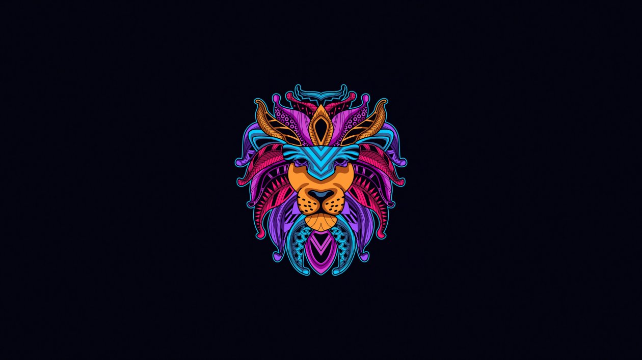Lion Minimal 4k