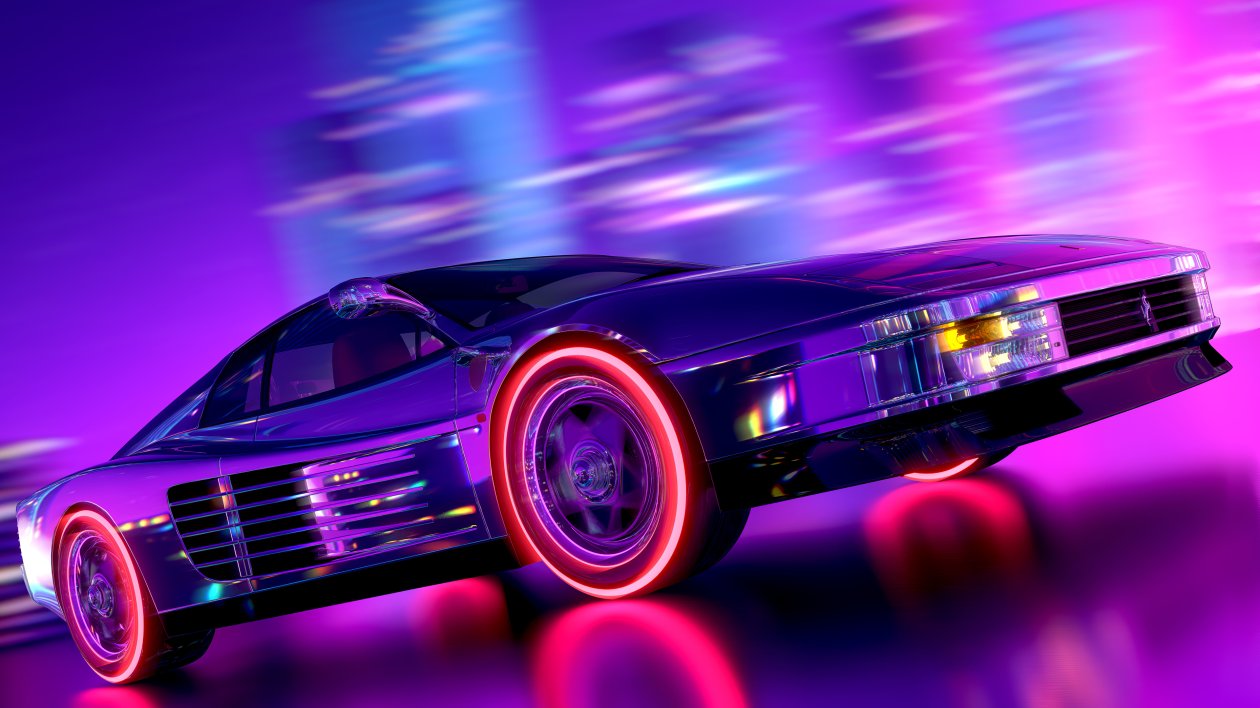 Retrowave Car Night 4k