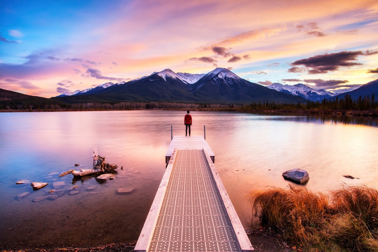 Standing On Dock Sunset 4k