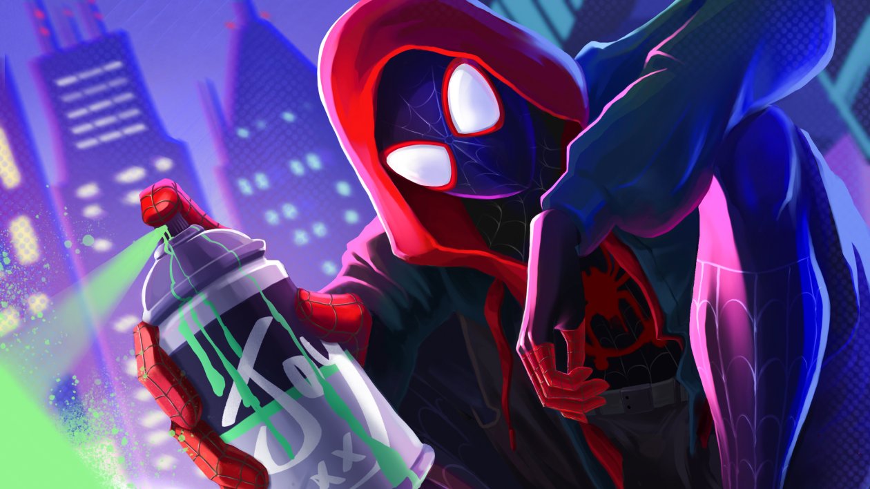 Spiderman Miles Morales With Spray Paint