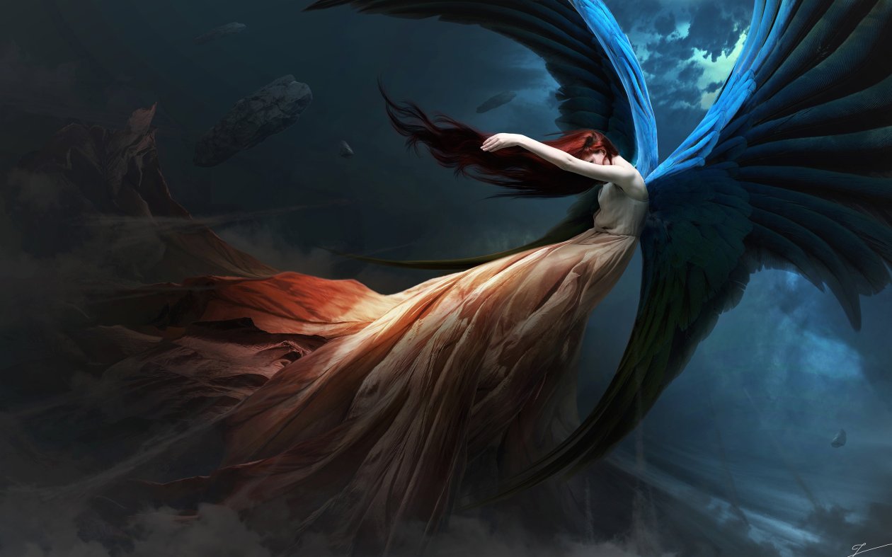 Fantasy Angel Redhead Wings