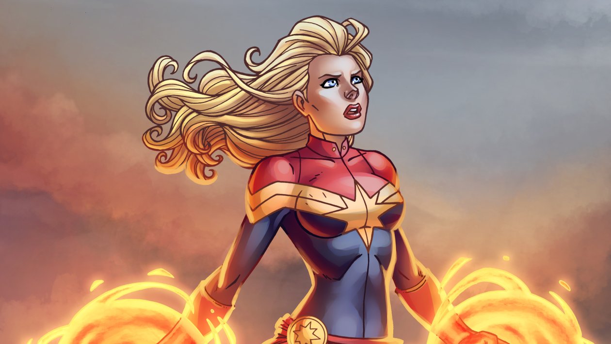 Captain Marvel Cartoon Art