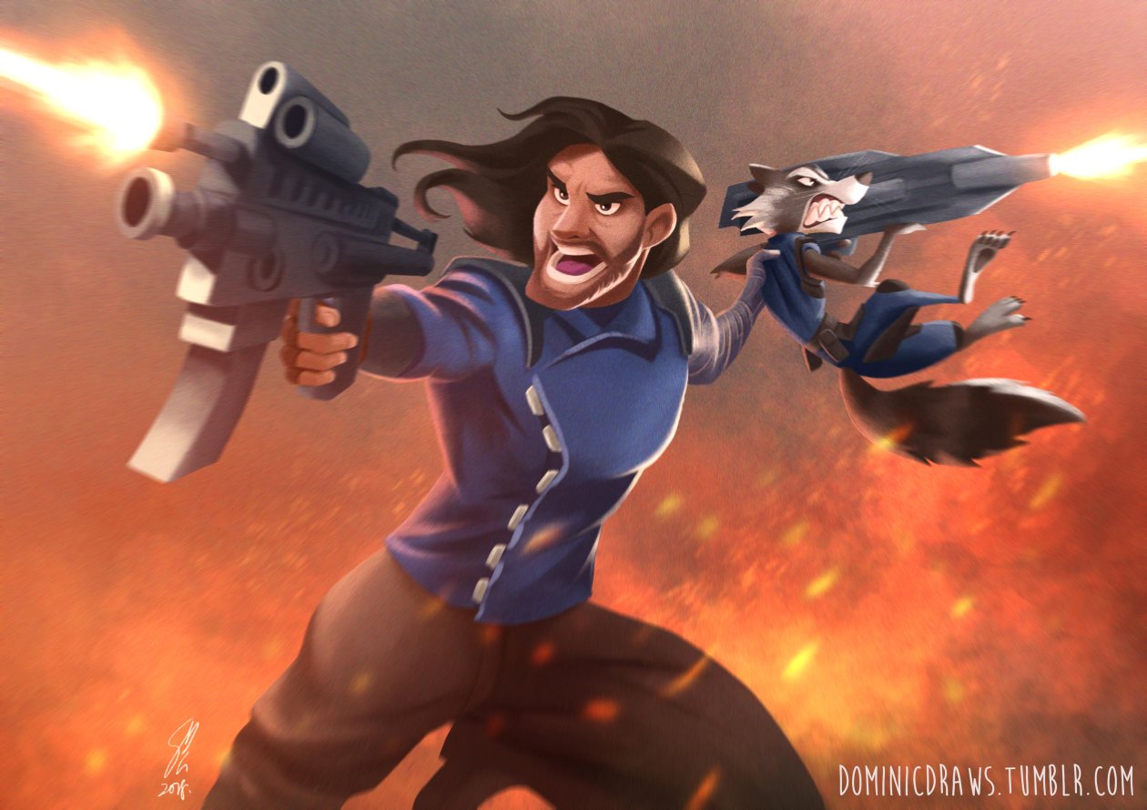 Winter Solider And Rocket Raccoon