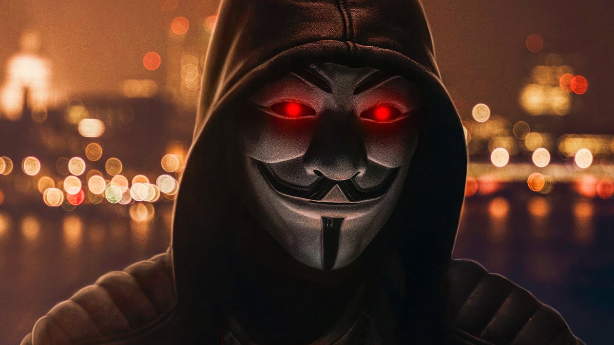 Anonymus Mask Red Badge 4k