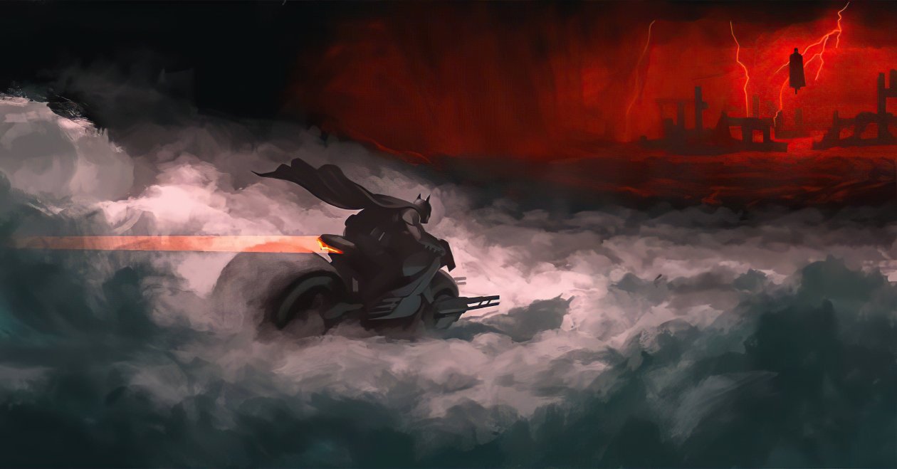 Batman On Batcyle X Superman 4k