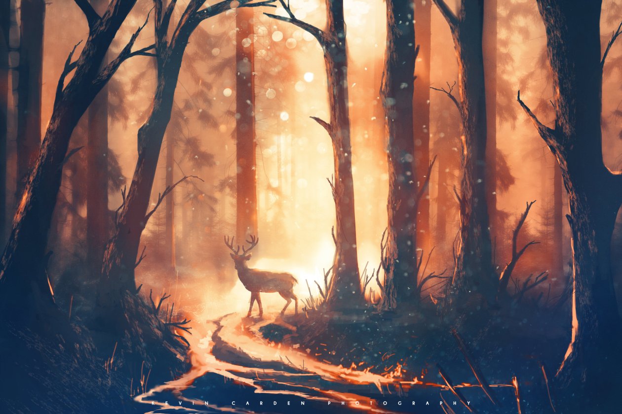 Deer Forest Sunbeams