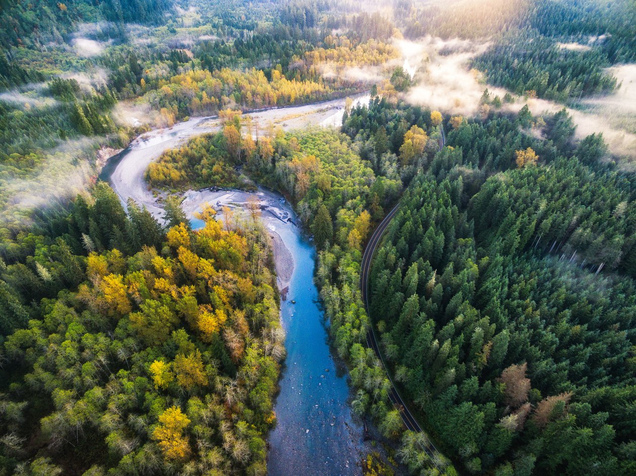 Mountain Loop Aerial View 4k