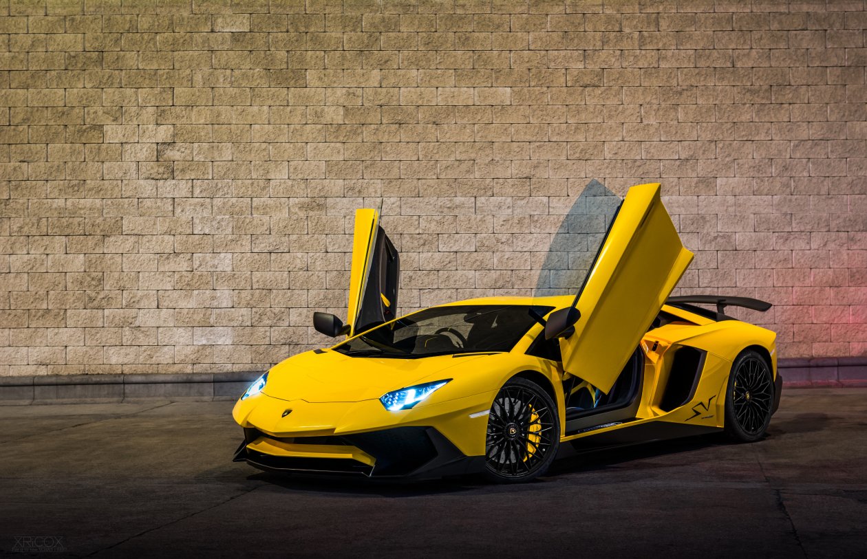 Yellow Lamborghini Aventador 2019