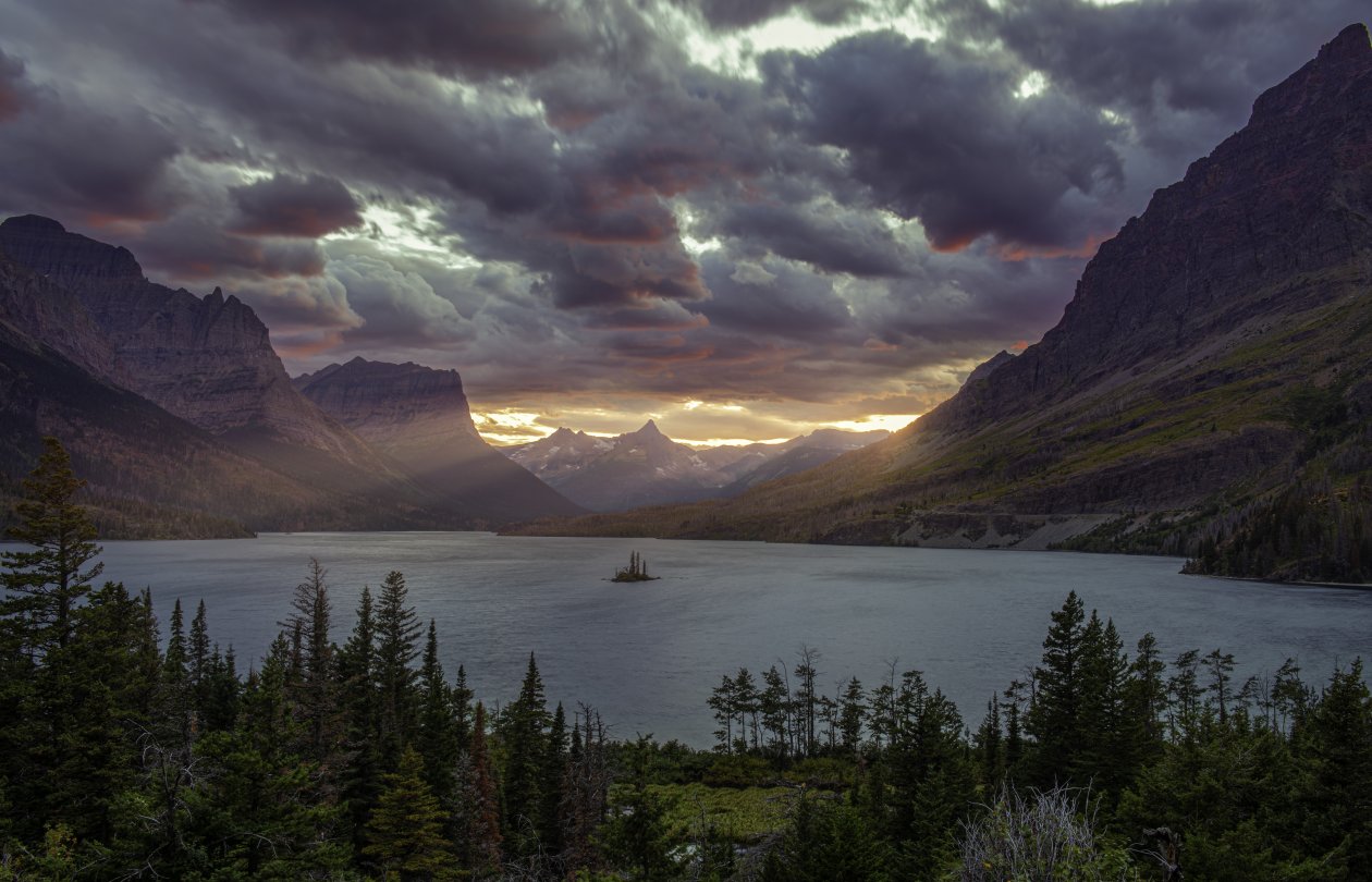 Sunset At St Mary Lake Glacier National Park 5k