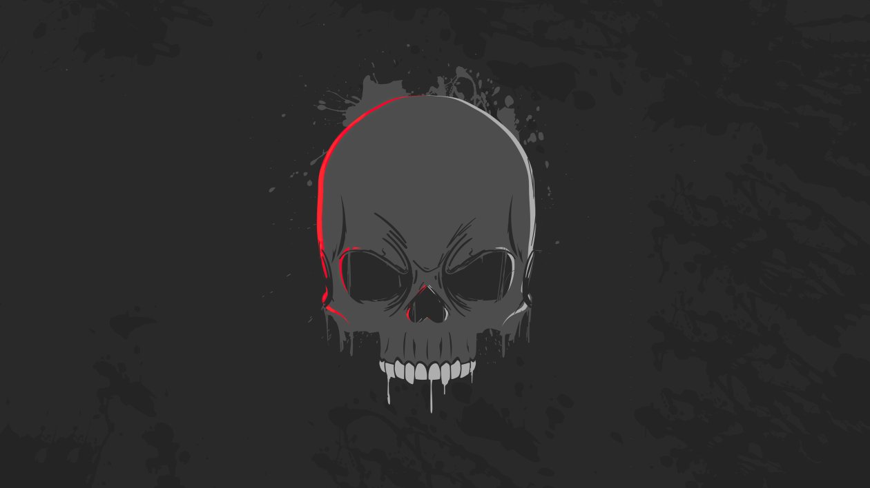 Skull Dark Minimalism 4k