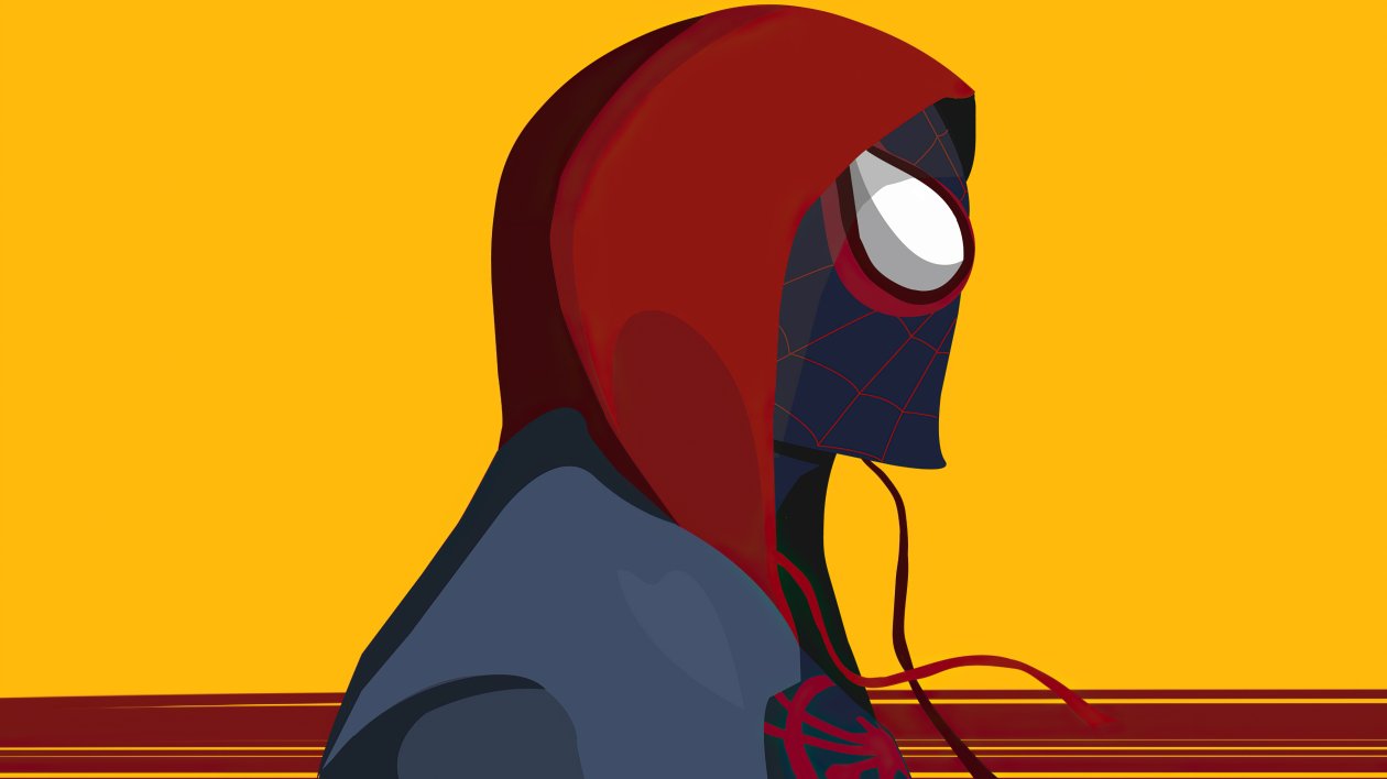 Spiderman In Spider Verse Minimal Digital Art 4k