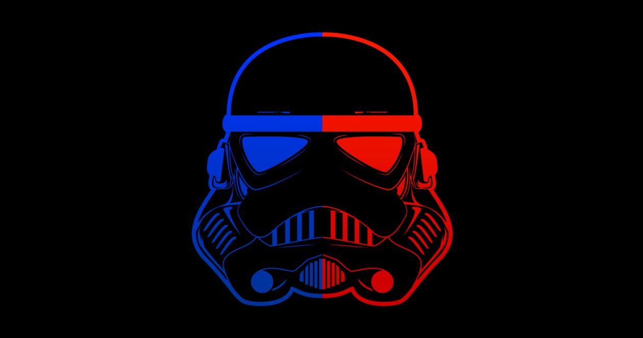 Stormtrooper Blue Red Mask Minimal 8k