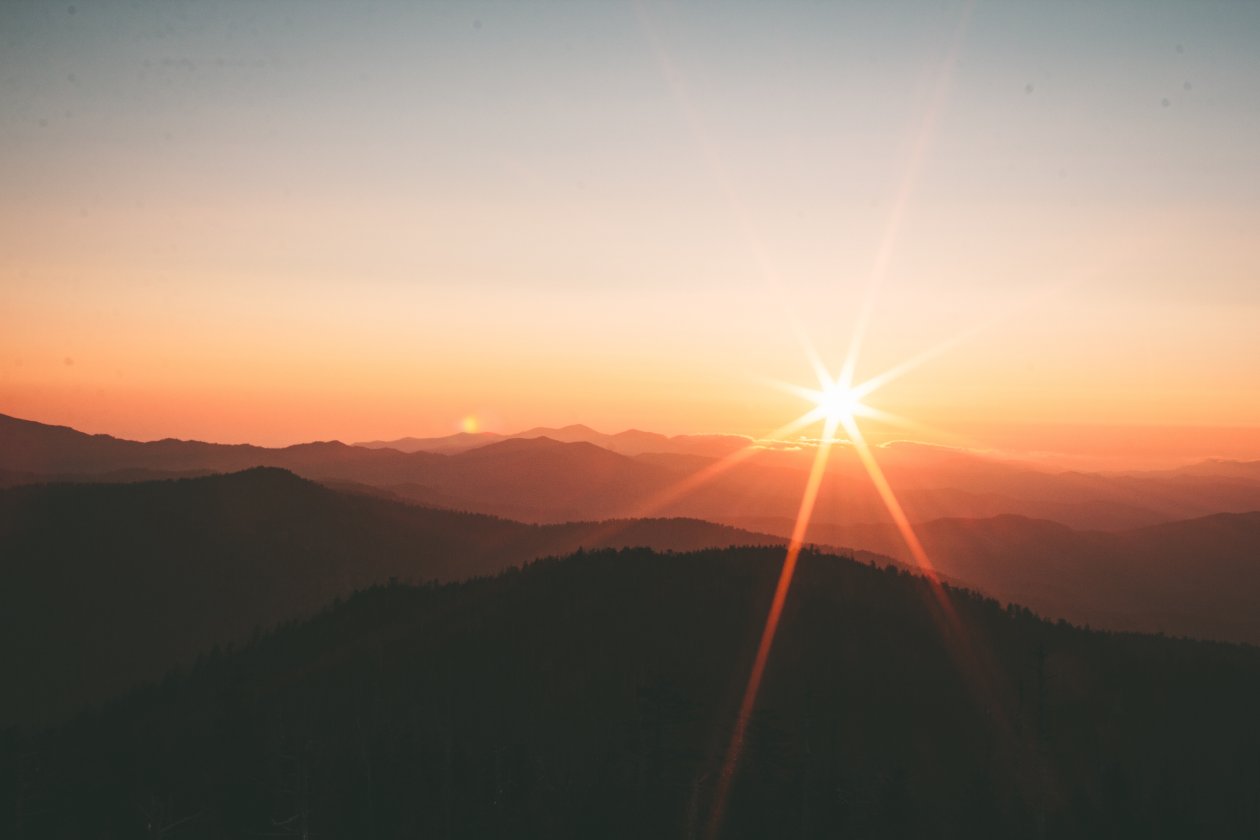Sunset From Mountain Range 5k