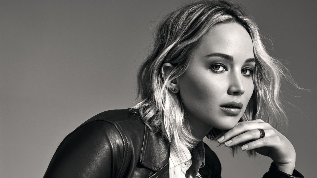 Jennifer Lawrence Monochrome 4k