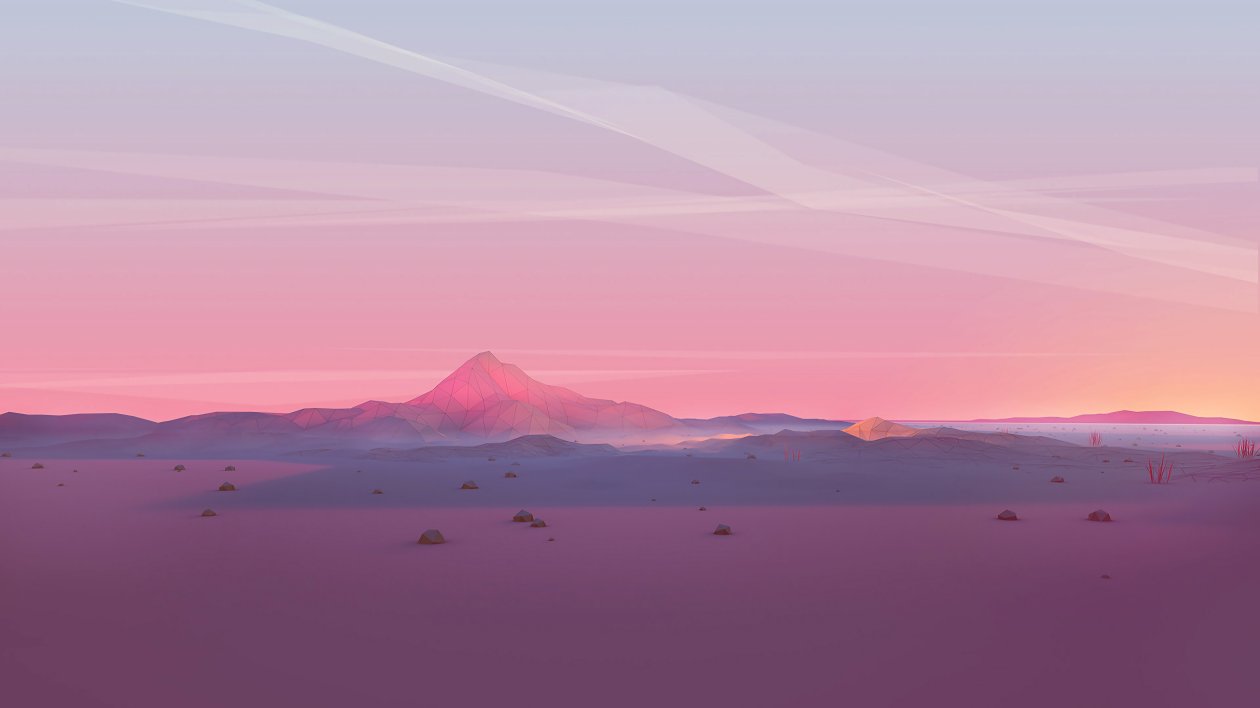 Mountains Grids Polygon 4k