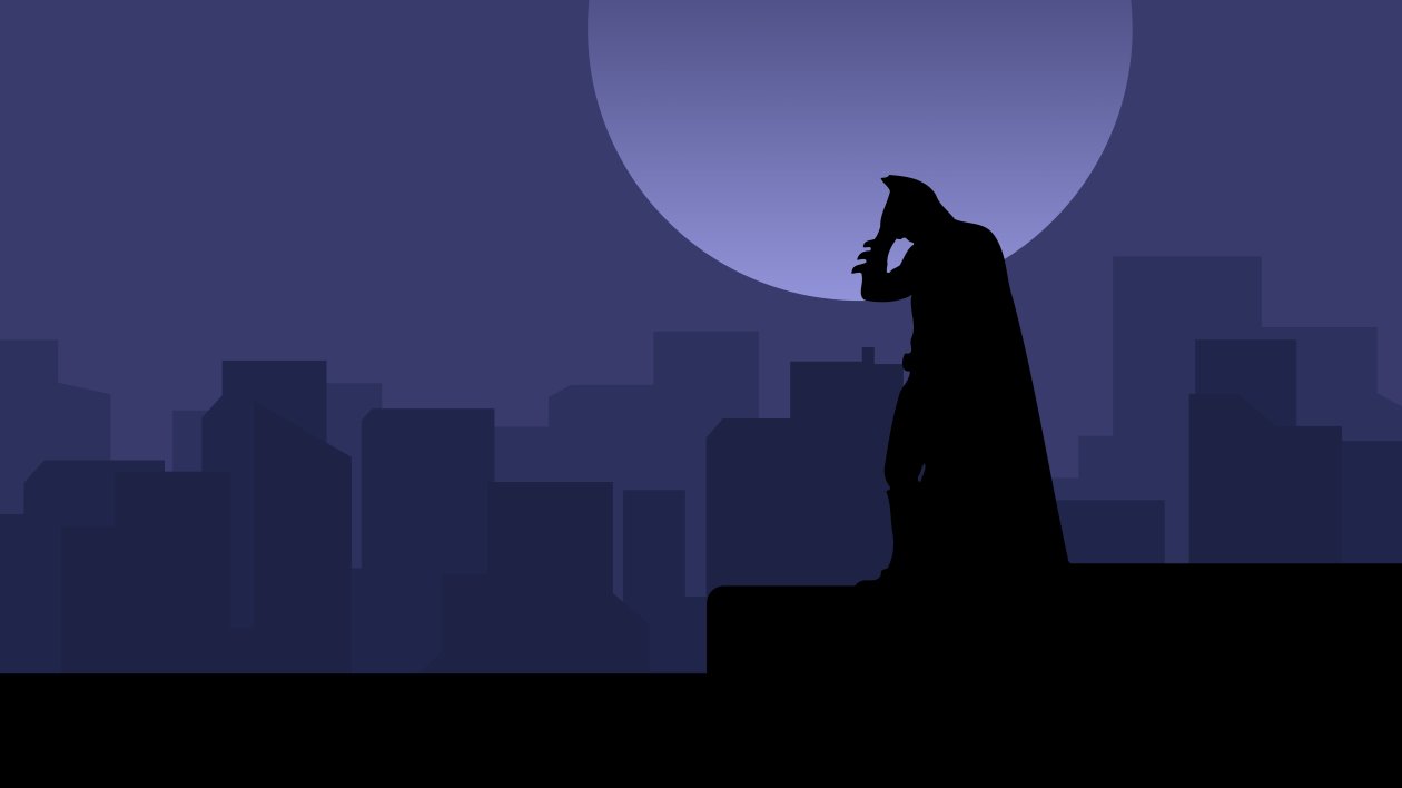 Batman Rooftop Minimal 8k
