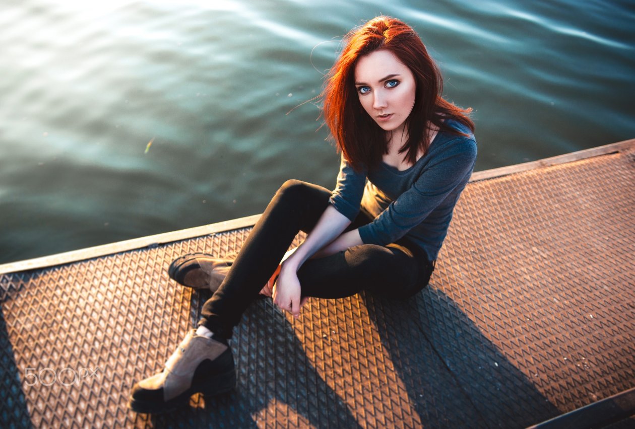 Redhead Girl Blue Eyes