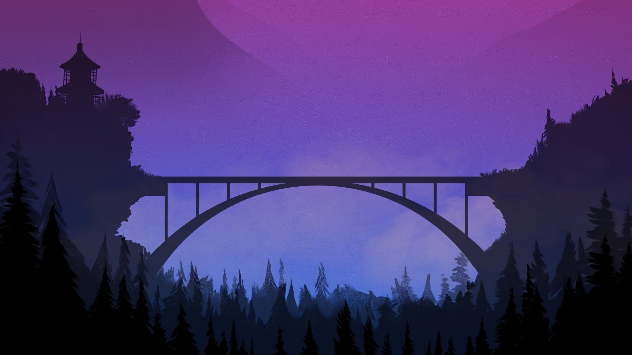 Bridge Sunset Minimal 4k