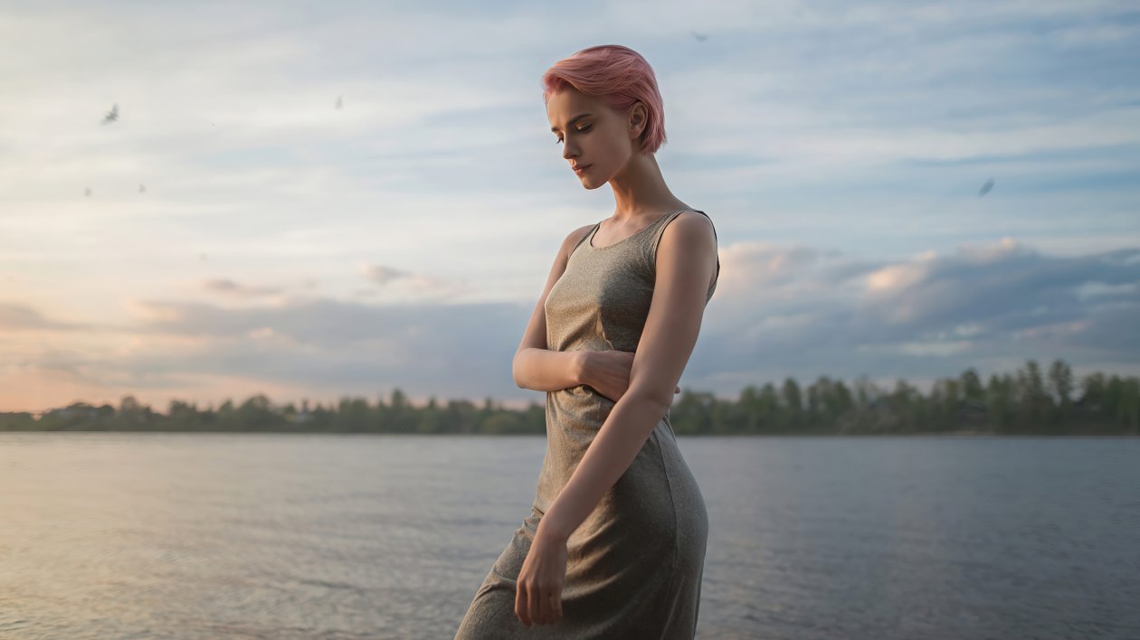 Girl Short Pink Hair 4k