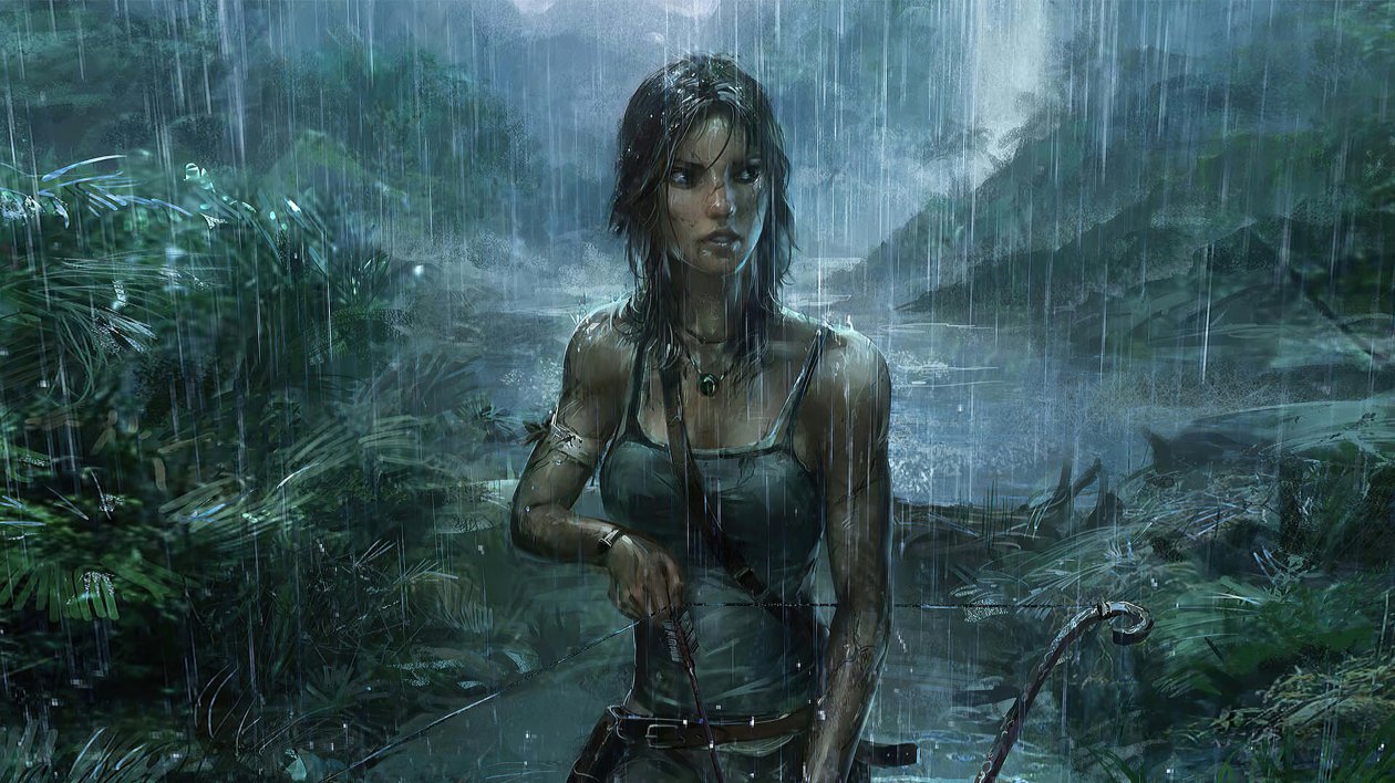 Lara Croft Tomb Raider Rain Weather 4k