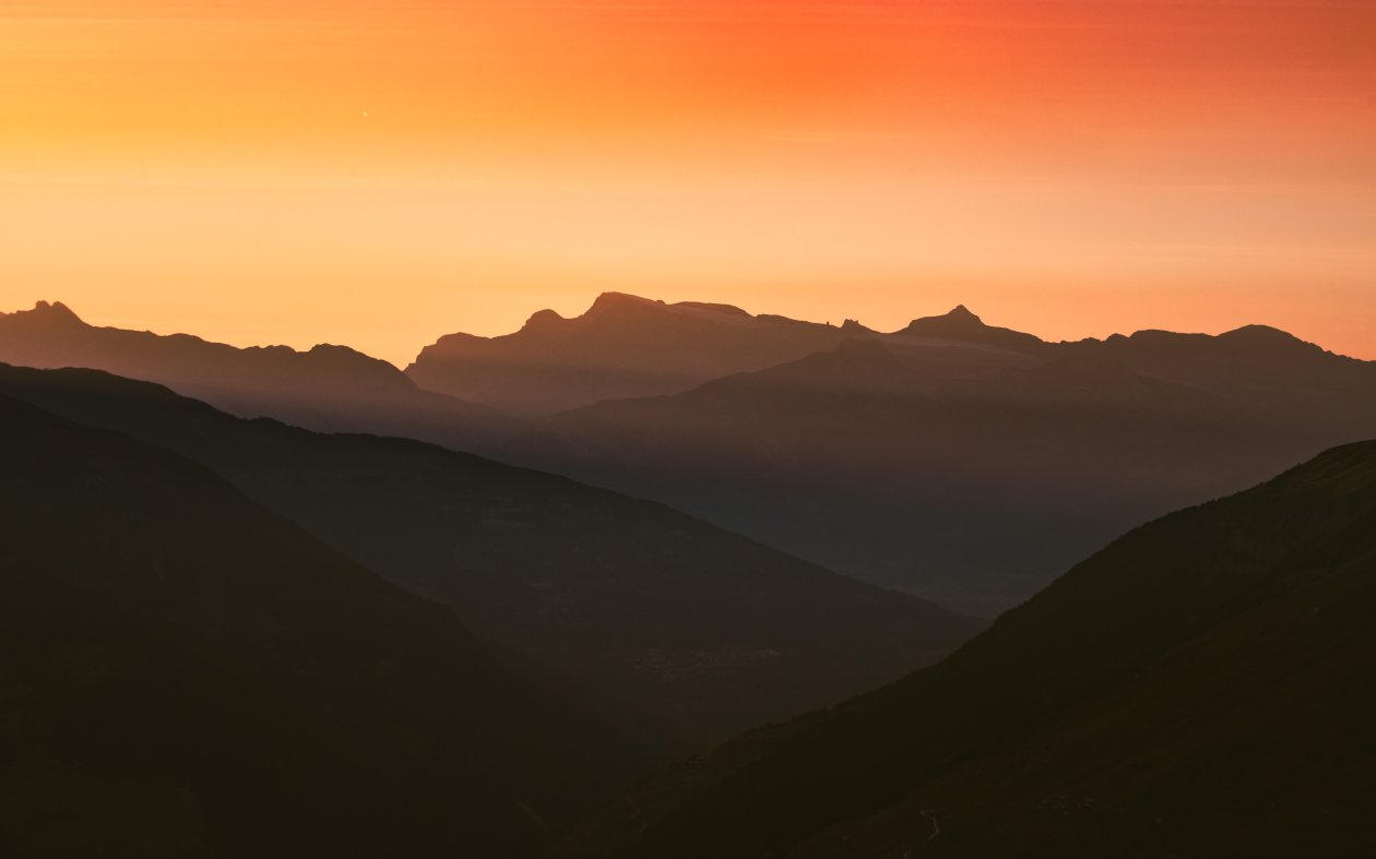 Swiss Alps Cold Mountains Silhouette 5k