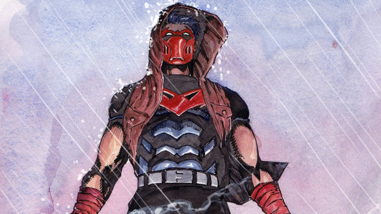 Red Hood Comic Art 4k