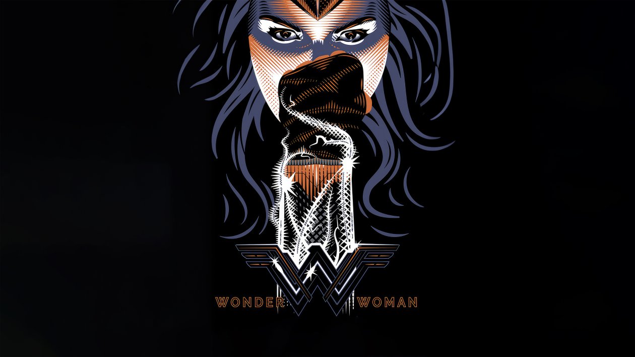 Wonder Woman Minimal Dark 5k