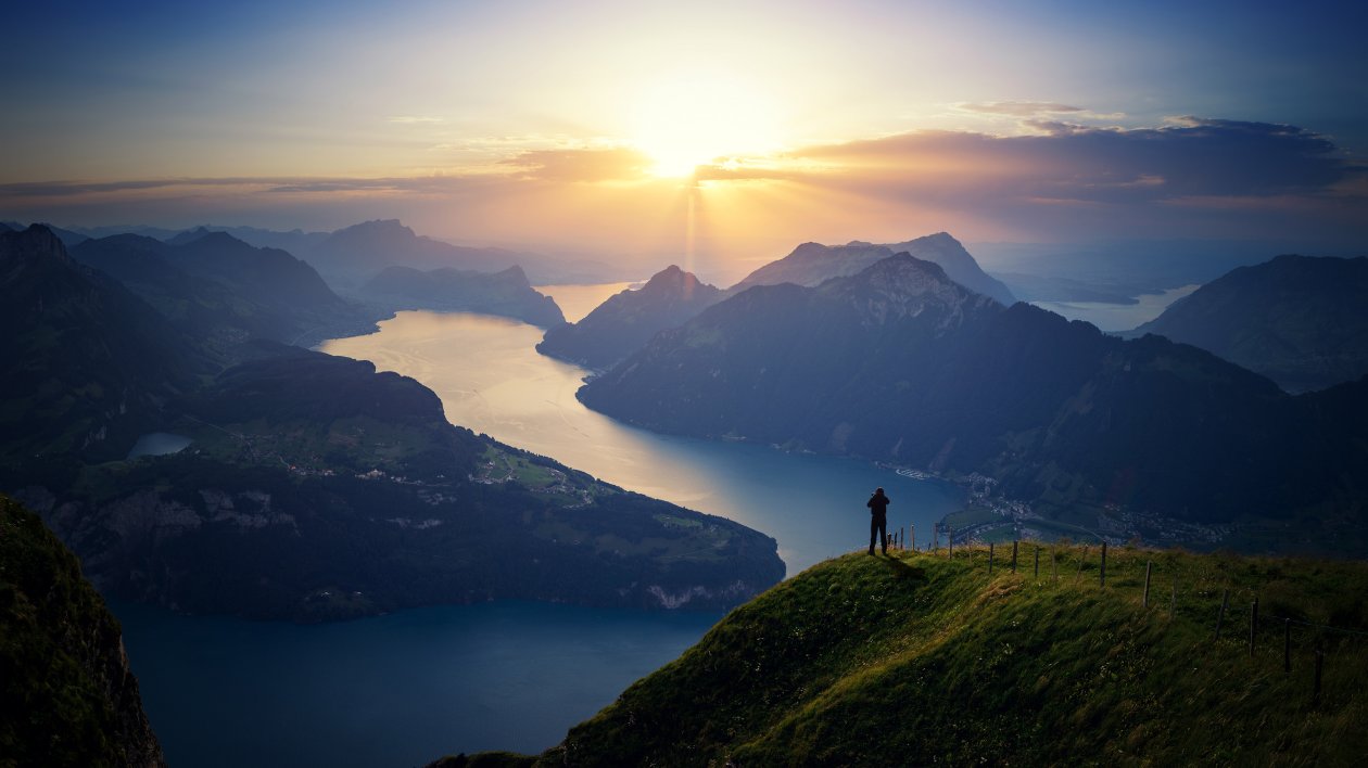 Lake Lucern Landscape Mountains