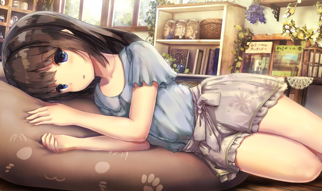 Cute Anime Girl Laying Down