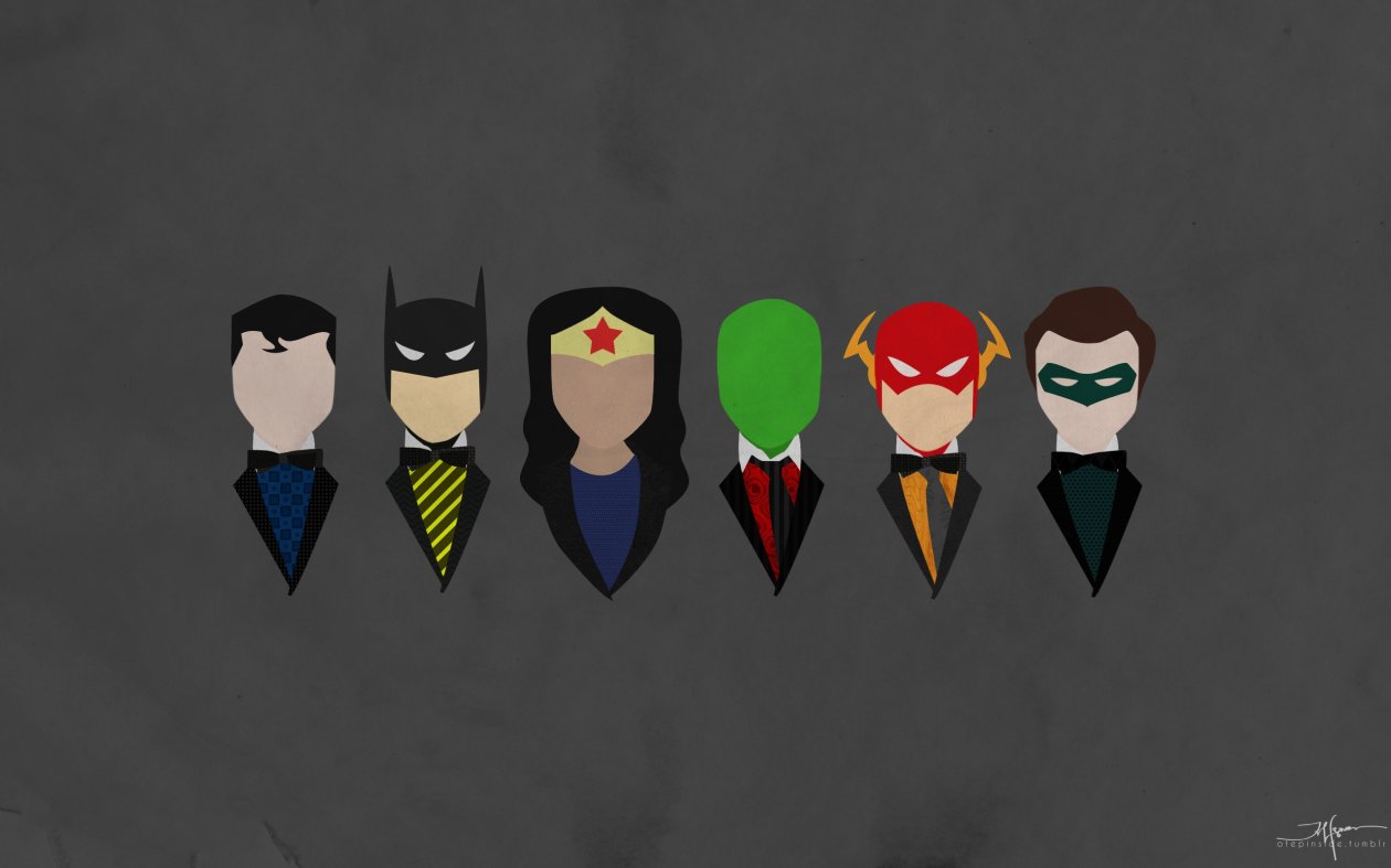 Justice League Characters Dressed Minimalism