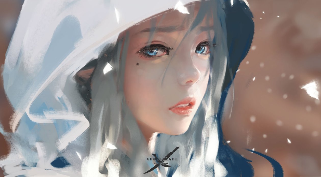 Blue Eyes Face Girl In Hood