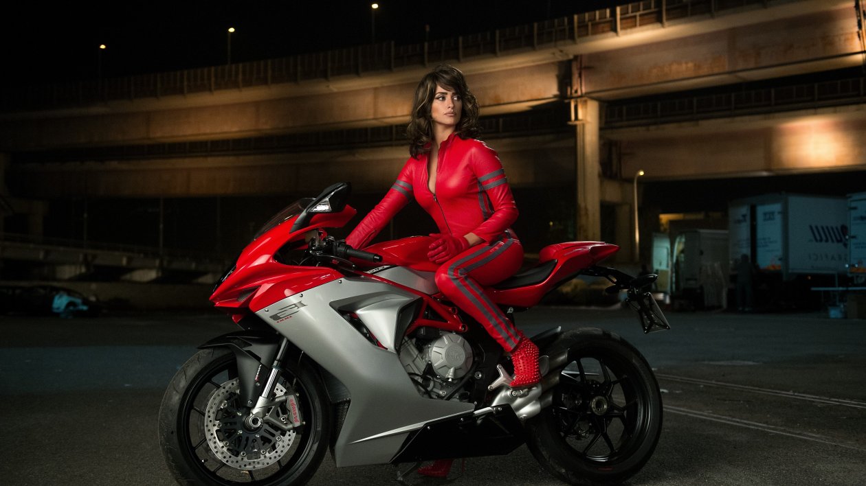 Penelope Cruz On Bike