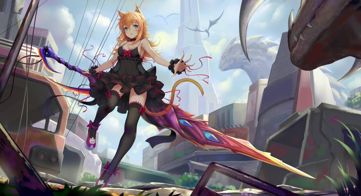 Anime Women Sword 8k