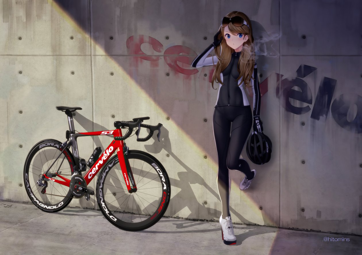 Anime Girl With Bike 4k