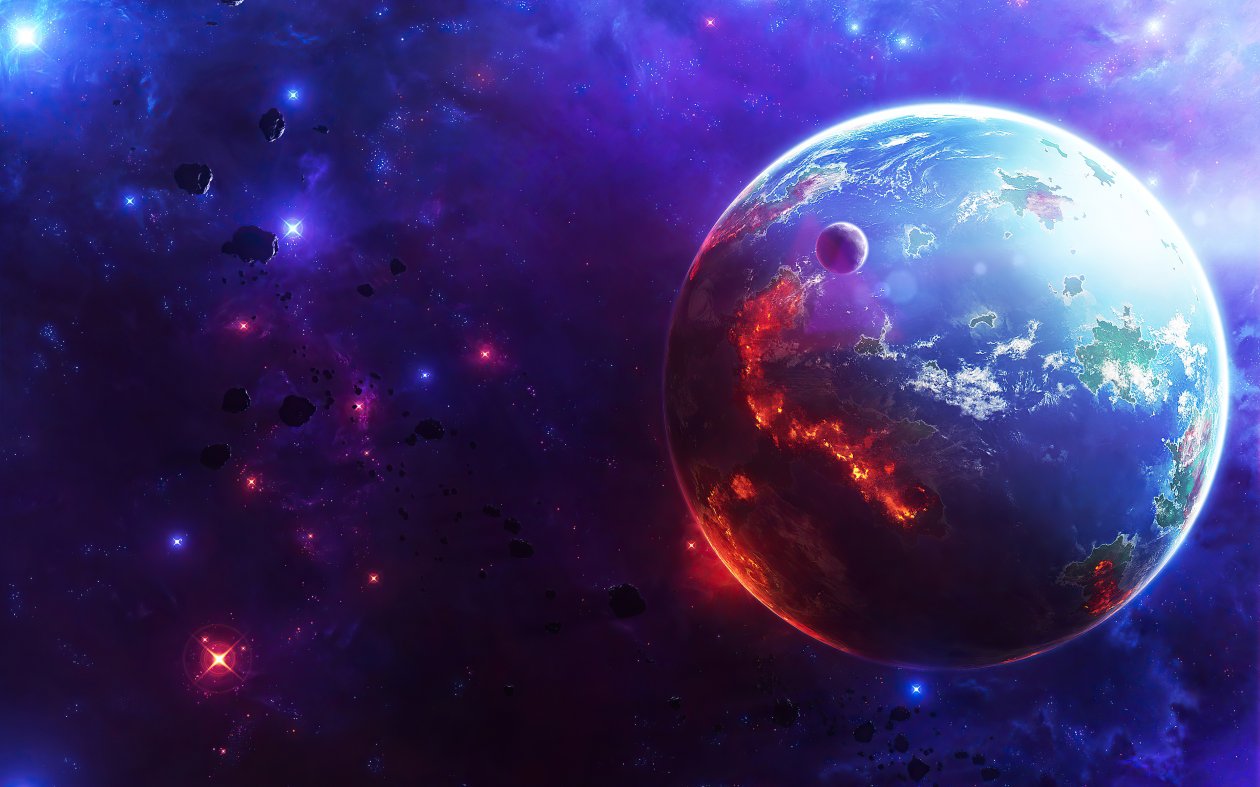 Space Planet Asteroid Moon 4k