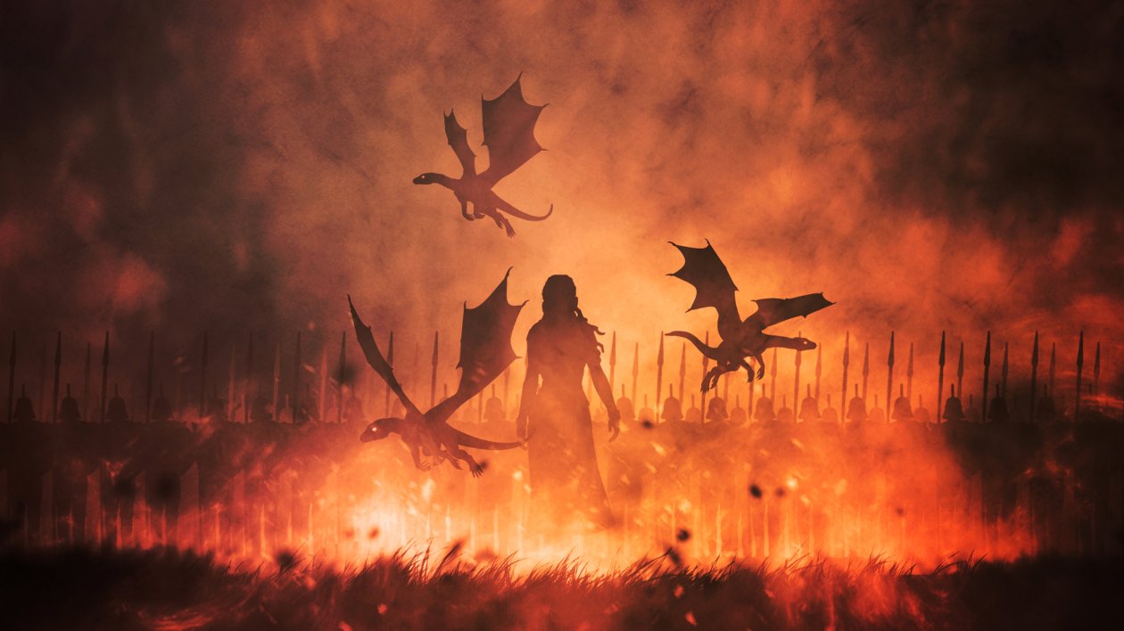 Daenerys Targaryen With Dragons Illustration