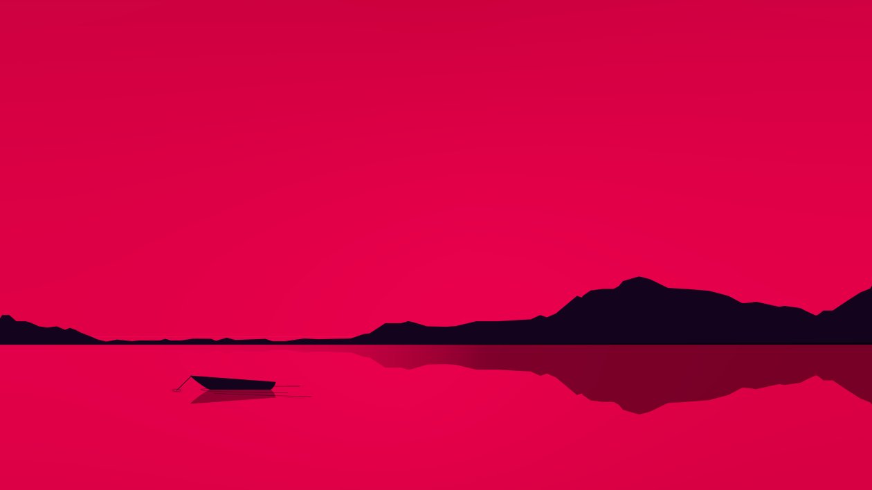 Lake Minimal Red 4k