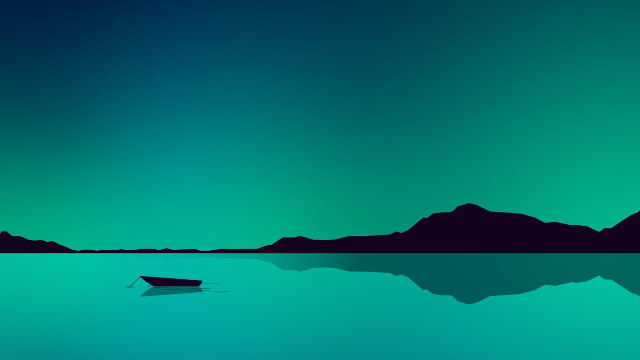 Lake Minimal Green 4k