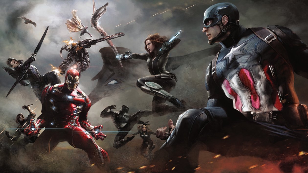 Captain Vs Iron Man Team Artwork