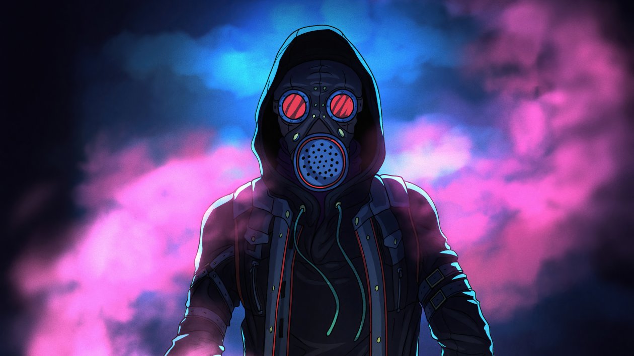 Mask Glowing Eyes 4k